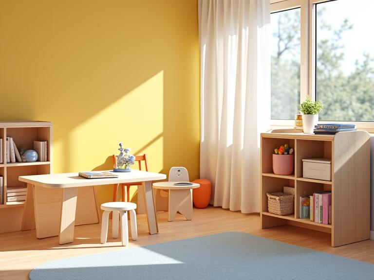 Mobiliario seguro para áreas infantiles